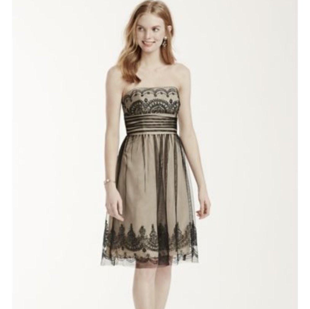 David's Bridal Strapless Dress